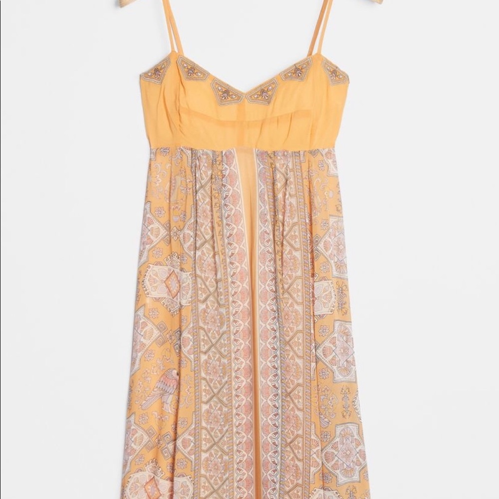NWT Anthropologie + orange mixed print maxi dress - Picture 3 of 10